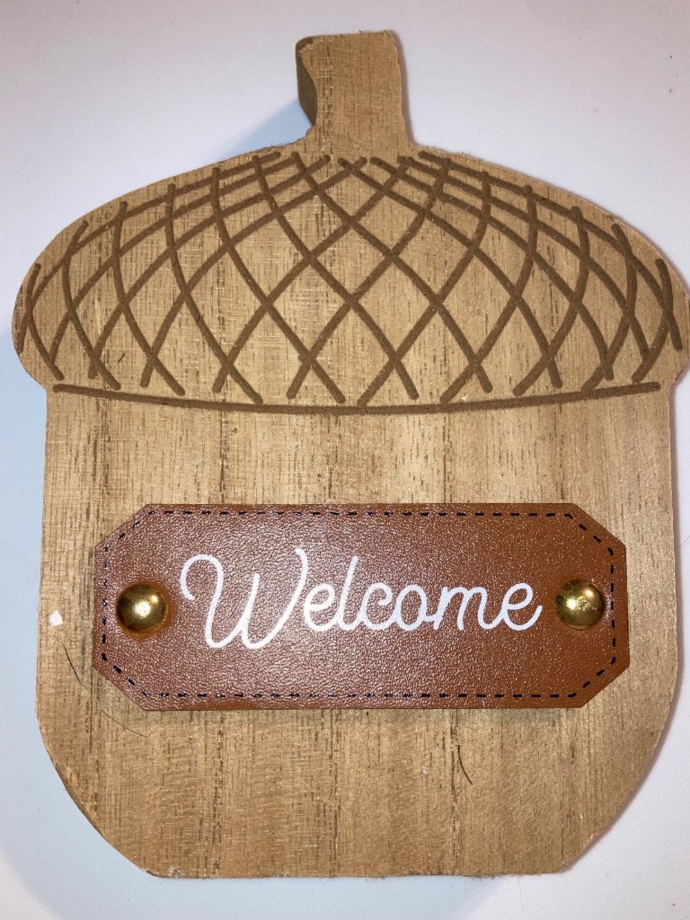 Welcome Sign Acorn Harvest Holiday Tabletop Decor Wood